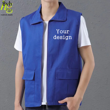 Custom/designed logo, pure cotton vest, personalized logo for men and women, work/leisure/advertising uniform jacket 2024 - buy cheap