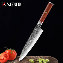 Xituo faca de cozinha de 8 polegadas, cabo octagonal de madeira japonesa damasco, faca de chef de aço japonesa vg10, ferramentas santoku 2024 - compre barato