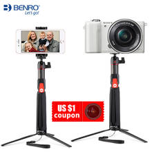BENRO SC1 carbon fiber mini Tripod monopod portable selfie stick Bluetooth for Smartphone Actioncamera Gopro Android xiaomi Sony 2024 - buy cheap