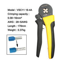 VSC11 16-4A 0.08-16mm2 26-5AWG Adjustable Precise Crimp Pliers Tube Bootlace Terminal Crimping Hand Tool HSC11 16-4A 2024 - buy cheap