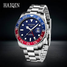 2020 HAIQIN Top Brand Men Watch Ceramic GMT Mechanical Watches 100m Waterproof Classic Fashion Luxury Automatic Watch Male Clock 2024 - buy cheap