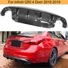 For Q50 Carbon Fiber Car Rear Bumper Diffuser Lip Spoiler For Infiniti Q50 4-Door 2018 2019 Rear Bumper Diffuser Apron Splitter 2024 - buy cheap