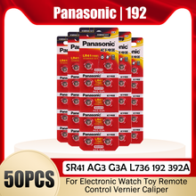 50Pcs Panasonic 192 Original 1.5V 0%Hg Button Cell Batteries LR41 192 SR41 AG3 G3A L736 192 392A For calculator toy smart watch 2024 - buy cheap