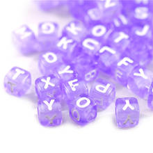 Cuentas cuadradas de acrílico para fabricación de joyas hechas a mano, cuentas espaciadoras sueltas de 6x6mm, cubo cuadrado transparente de Color púrpura, 200 Uds. 2024 - compra barato