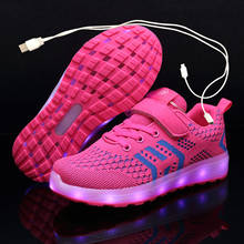 2020 New Kids USB Luminous Sneakers Glowing Children Lights Up Shoes With Led Slippers Girls Illuminated Krasovki Footwear Boys 2024 - buy cheap