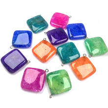 Natural Stone crystal Pendant Square shape Exquisite Pendants charms for Jewelry making DIY Necklaces Accessories size 30x30mm 2024 - buy cheap