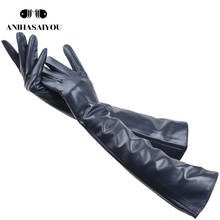 Fashion color sheepskin leather gloves women winter warm women's leather gloves leather comfort long leather gloves 45CM-2227C 2024 - buy cheap