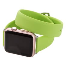 Anel duplo pulseira de relógio de silicone para apple assistir série 7 se 6 5 4 44mm 40mm 41mm 45mm pulseira de esporte para iwatch 3 2 1 42mm 38mm 2024 - compre barato