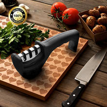 Afiador de faca de cozinha profissional, afiador de facas multifuncional, pedra de amolar, com tesoura 2024 - compre barato