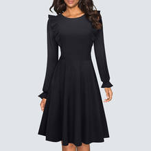 Autumn Brief Elegant Ruffle Sleeve Casual Party Dress Classic Retro Charming Vestidos HA181 2024 - buy cheap