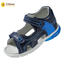 Clibee-sandálias de couro legítimo infantil, novo projetado, 2021, sapatos de verão, dedo aberto, com suporte para arco, colorido, praia 2024 - compre barato
