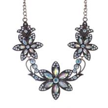 Retro Big Flower Shape Handmade Elegant Pendant Necklace for Women Fashion Wedding Party Shiny Rhinestone Necklace Jewelry Gift 2024 - buy cheap