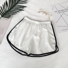 Shorts casual feminino simples, calção de verão com patchwork para treino físico, elástico, magro, justo para praia, oferta, 2021 2024 - compre barato
