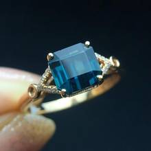 Fine Jewelry Real AU750 100% Turmalina Azul Natural 2.2ct 18K Ouro Rosa Pedras Preciosas Diamantes Anéis para As Mulheres do Sexo Feminino Fina anel 2024 - compre barato