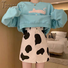 Korean High Waist Milk Cow Printed Women Skirt A Line Easy To Match Female Skirts 2024 - buy cheap