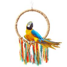 1Pc Round Bird Swing Toy Natural Parrot Cage Toy Colorful Parrot Bird Small Animal Chewing Toy Bird Perch Stand Toy Pet Sullpies 2024 - купить недорого