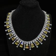 Colares luxuosos de prata esterlina 100% para mulheres, colar de diamante de alto carbono, completo de corrente clássica, joias finas de noiva 925 2024 - compre barato