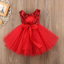 Backless Girls Dress Sequined Mesh Toddler Children Princess Dresses for 1 2 3 4 5 Year Baby Kids Summer Party Clothes 2024 - buy cheap