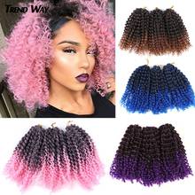 8Inch Synthetic Crochet Braids Hair Extensions Marley Bob Hair Braids Afro Kinky Curly Twist Hair 3 pcs/pack Ombre Braiding Hair 2024 - buy cheap