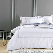 Silky Egyptian Cotton Hotel White Bedding set Chinese Embroidery Duvet Cover set Queen King size Bed sheet Bed cover set Pillow 2024 - buy cheap