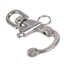 87mm Stainless Steel Swivel Snap Shackle Eyelet Shackles with D Ring Marine Boat Rigging Hardware DIN889 2024 - buy cheap