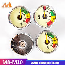 25 мм Манометр высокого давления M8x1 1 дюйм манометр PCP Пейнтбольный насос Датчик клапана для дайвинга M10x1 Резьба 5mpa 30mpa 40mpa 2024 - купить недорого