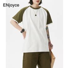 Fashion Patchwork Sleeve T-Shirt for Women Men Couple Casual Short Sleeve Pullover Loose Cotton Tee Simple tshirt Summer 2021 2024 - buy cheap