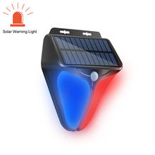 Luz indicadora de advertencia Led Solar para exteriores con Sensor de movimiento, luz de policía alimentada por batería para iluminación de emergencia de jardín 2024 - compra barato