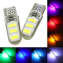 100pcs Wholesale T10 Silicone Case 6 SMD 5630 LED Car Dome Light W5W 194 6LED 6SMD 5730 LED Wedge Lamp Parking Bulb 12V 100X 2024 - buy cheap