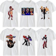 Camiseta de el rey de los luchadores para hombre y mujer, camisa con estampado de moda, informal, disfraz de Cosplay, Iori Yagami KOF, de verano 2024 - compra barato