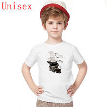 Креативный дизайн, в виде скрипичного ключа фортепиано пианиста Детская футболка с короткими рукавами; Детский подарок ко дню рождения, одежда для мальчиков, одежда для подростков, девочек 2024 - купить недорого
