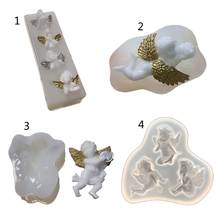 Cute Baby Angel Wing Love Heart Prayer Pendant Keychain Silicone Resin Mold Epoxy DIYJewelry Making Tools 2024 - buy cheap