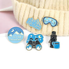 Travel Life Enamel Pins Outdoors Adventure Night Brooches Mountaineering Telescope Bag Lapel Pin Shirt Badge Jewelry Gift Friend 2024 - buy cheap