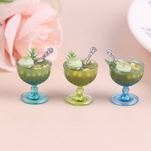 New Arrival 1:12 Dollhouse Miniatures Mini Matcha Desserts Drink Model Scene Accessories Cups Kitchen Toys 2024 - buy cheap