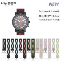 Mijobs-Correa de silicona para reloj inteligente, 20mm, accesorios para Huami Amazfit Bip BIT Ritmo ligero amazfit bip, colores variados 2024 - compra barato