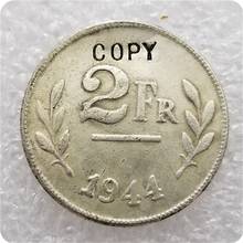 1944 moedas comemorativas, medalha de moedas colecionáveis, bélgica, 2 francos (2 feitos em prata), cópia com erro-réplica de moedas 2024 - compre barato