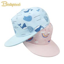 2021 moda crianças chapéu snapback boné impressão hip hop caps para crianças algodão ajustável 7 cores chapéu do bebê para meninas meninos 2-8y 2024 - compre barato