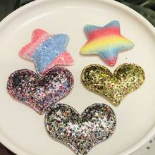 20Pcs Glitter Fabric Padded Appliques Sequins Star Heart-shaped Patches for Crafts Clothes DIY Headwear Wall Sticker Accessories 2024 - buy cheap