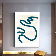 Arte abstrata e moderna para parede, artística, modelos de arte fina, bege, azul, decoração minimalista para casa 2024 - compre barato