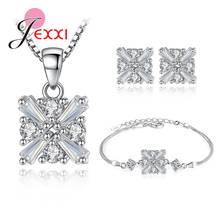 Promotion Sales 1 New Jewelry Sets Necklace/Earrings/Bracelet Cubic Zircon Crystal 925 Sterling Silver Fashion Accessory 2024 - buy cheap