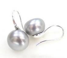 Natural 11-12mm Gray Freshwater Pearl Dangle Earrings 2024 - buy cheap