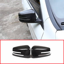 Fibra de carbono real para mercedes benz, w204 a w176 e w212 e w207 gla x154 cla w117 cls w218, tampa do espelho retrovisor lateral, adesivos para tampa 2024 - compre barato