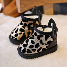 Botas de neve para bebês, sapatos da moda de leopardo para meninos e meninas, para crianças pequenas 2024 - compre barato