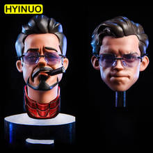 head model toy 1/6 Iron male man boy Tony Head Sculpt Cigar Red Collar Glasses Carving Model Anime Cartoon f 12'' Figure Body 2024 - buy cheap