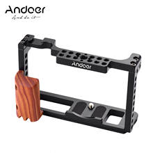 Andoer Aluminum Alloy Camera Cage Protective Vlog Cage with Wooden Hand Grip Film Making System for Fujifilm X-T4 ILDC Camera 2024 - buy cheap