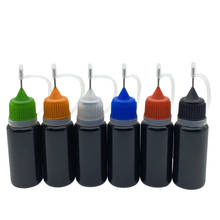 300 peças 10ml garrafa de agulha preta macia de plástico pe frasco para líquido recipiente vazio 2024 - compre barato