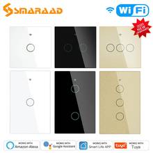 2020 Upgraded WiFi RF433 Smart Touch Switch Smart Life Tuya App Control,Alexa Google Home Voice Control 1/2/3 Gang EU US 2/3 Way 2024 - buy cheap