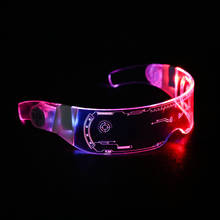 Gafas de Cosplay de estilo colorido, gafas iluminadas para bar, discoteca, escenario, actuación, gogo, tecnología futura, fiesta lumious 2024 - compra barato