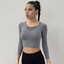 NORMOV Fitness Women Tops Solid O Neck Long Sleeve Hollow Out Skinny Tops Spandex Breathable Workout Tops Feminina 2024 - buy cheap