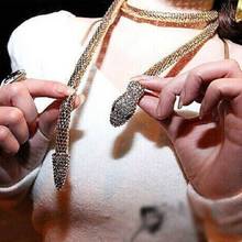 Conjunto de serpiente antigua con personalidad europea y americana, collar de diamantes para discoteca, accesorios largos exagerados a la moda 2024 - compra barato